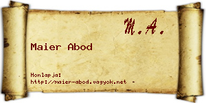 Maier Abod névjegykártya